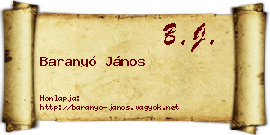 Baranyó János névjegykártya