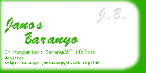 janos baranyo business card